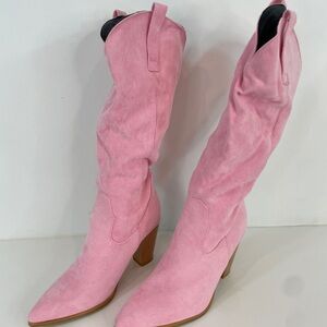 SHEIN Pink Heeled Boots
